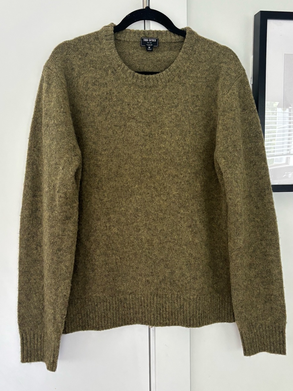 Todd Snyder Green 100% wool knit crewneck sweater size medium